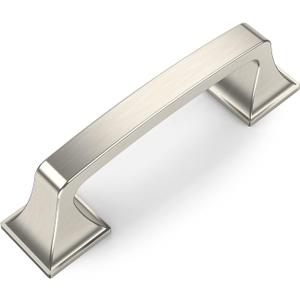 Amerdeco 6 Pack Brushed Satin Nickel Cabinet Pulls - 3 Inch(76mm) Hole Center Cabinet Hardware for Kitchen, Bathroom & Dresser