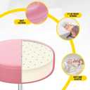 YEEZEE Rolling Stool with Wheels and Ultra Soft Cushion for Salon, Pink, 25.6 inches