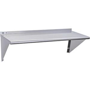 Profeeshaw NSF Stainless Steel Shelf 14 x 36, 300 lb Commercial Shelves Wall Mounted Metal Shelving with Backsplash and 2 Brackets for Restaurant, Bar, Utility Room, Kitchen and Garage