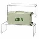 RattanView 2 Pcs 19 x 8 x 7 Inch Large Acrylic Riser Display Stands, 8 mm Extra Thick Heavy Duty Acrylic Shelf Riser for Monitors Bread Machine Cabinet Collectibles Jewelry Display Shoes Store (Clear)