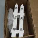 Sasylvia Christmas Wooden Tree Fence with LED String Light Xmas Wooden Picket Fence Holiday Indoor Garden Fence for Christmas Tree Garden Grass Lawn Party Decorations(Height 12 inch, Length 11 FT)