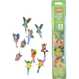 Wild Republic Fairy Figurines Tube, Fairy Toys, Ten Fairy Figures with Five Different Poses All with Different Hair and Outfit Colors , 10 Piece Set