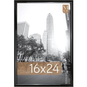 MCS Trendsetter 16x24 Poster Frame Black High-Gloss, Vertical & Horizontal Wall Hanging Large Picture Frame for Photos, Posters & Art Prints (1-Pack)