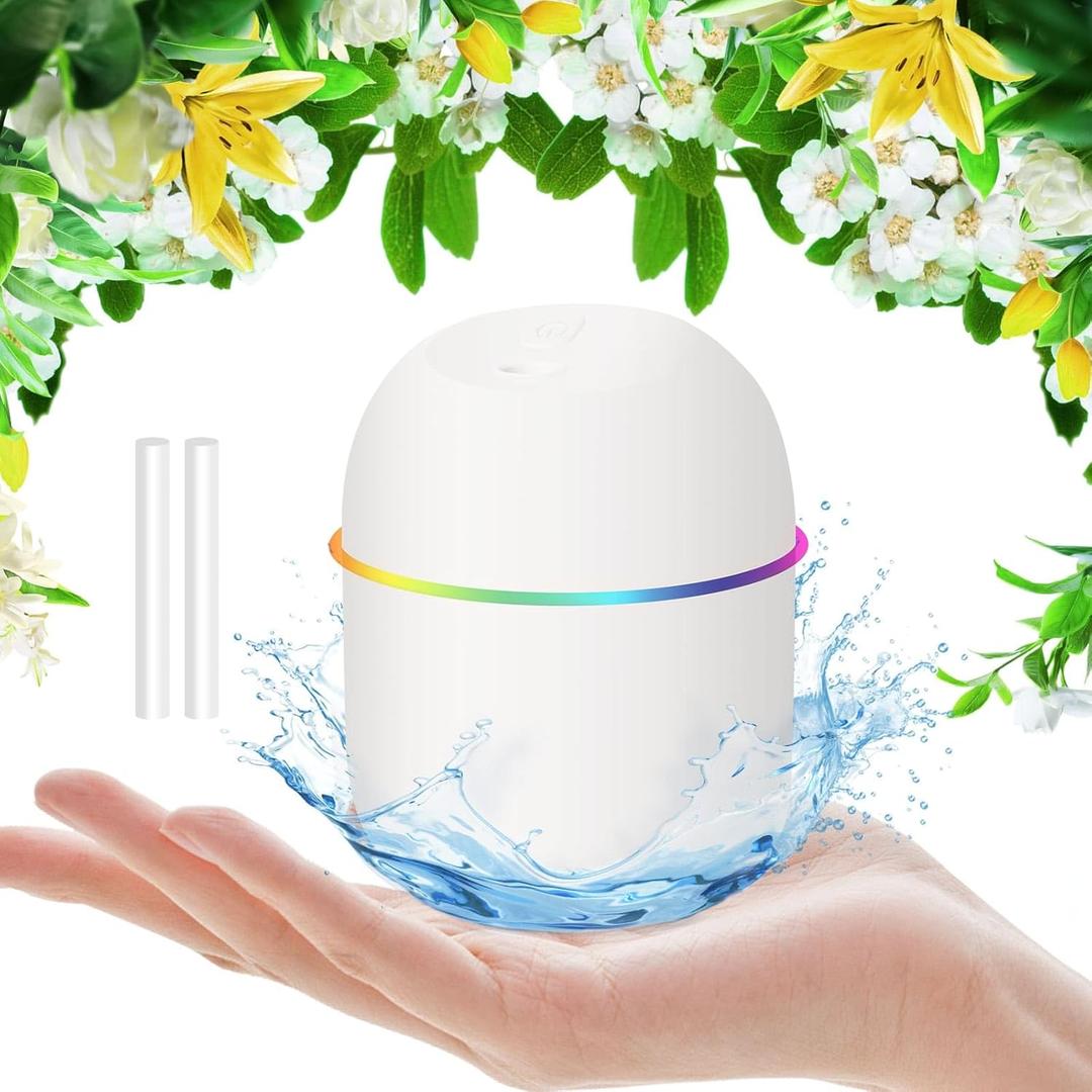 Mini Humidifier for Bedroom Desk Plant Humidifiers for Houseplants, tiny/Desktop Humidifier Small, Desk/Personal/Small Humidifiers for Bedroom Plants Office-NOT RECHARGEABLE(7.44oz