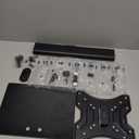 Rfiver Universal Swivel Tabletop TV Stand for Flat Screens 23 24 26 32 39 40 42 43 Inch, Heavy Duty Center Pedestal Stand Replacement with Black Tempered Glass Base and Height Adjustable Mount