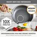 GreenPan Hybrid 9.5 & 11 Nonstick Stainless Steel Frying Pan Set, APEX Tri-Ply Thermobond PFAS-Free Ceramic Skillets, Induction & All Cooktop Compatible, Oven Temp to 850F, Dishwasher Safe, Gold