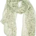 YOUR SMILE Ladies/Women's Lightweight Floral Print/Solid Color mixture Shawl Scarf For Spring Summer season 