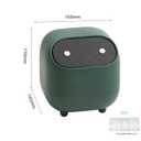 Small Desktop Trash Can with Lid for Desk Trash Cans Cute Mini Garbage Bin Green Press-top Wastebasket for Office Countertop Coffee Table Kitchen 0.5 Gallon