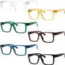 Eyekepper Metalless Reading Glasses with Screwless Spring Hinges 6 Pack Oversize Readers for Men Women +3.50 (6 Pack Mix Color - Nr2142)