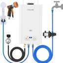Tankless Water Heater Propane,2.64GPM 10L Outdoor Portable water heater,with 2 GPM Water Pump, with Digital Display Multi-Protection for Camping Trips Boat Cabins