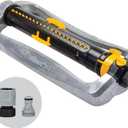 Melnor 65154AMZ XT Turbo Oscillating Sprinkler, Metal Base, 4,500 sq. ft., Quick Connect Bundle, 3-Way Adjustable, Black, Yellow