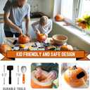 ZMCINER 22 PCS Pumpkin Carving Kit Heavy Duty Stainless Steel Pumpkin Carving Tools Simple & Safe Pumpkin Carving Kit for Kids & Adults