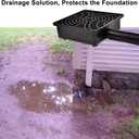 Prestantious Low Profile Catch Basin Drain Kit Downspout Extender, 12"12" Catch Basin Gutter Downspout Extensions with 2" ID Flexible Pipe, Pipe Stretched Length 16.4ft, Rainwater Drainage System