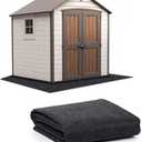 10 x 12 FT Outdoor Storage Shed Mat, Waterproof Storage Shed Flooring Mat, Anti-Slip Patio Furniture Floor Scratch Prevention Mat, Dustproof Outdoor Carport Mat