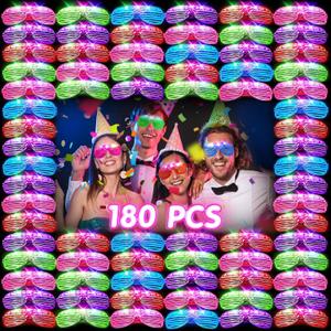 180 PCS Light Up Glasses, Glow In The Dark Party Supplies, LED Glasses, Glow Glasses, Glow In The Dark Glasses for Kids and Adults, Neon Glasses for Glow Party, Wedding, Birthday, New Year
