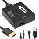 HDMI Audio Extractor Splitter,HDMI to 3.5mm Audio Adapter, 4K*2K@30HZ, 3D, 1080P Compatible for TV, PC, Sound System, Xbox, Switch, PS3, PS4, PS5