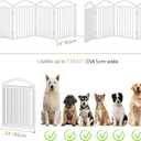 BHG Metal No-Assembly Freestanding Dog Gate with Door Walk Through, Extra Wide 96", Extra Tall 32" Pet Gate, Accordion Puppy Folding Playpen Dog Fence, with 4PCS Support (White, 8 Panels)
