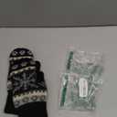 Winter Warm Mittens for Women Men - Soft-Double Layer-Snowflake Cold Weather Stretch Thick Lining Knitted Gloves (Medium, Black)