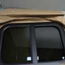 Horizontal RV Window, 21" W x 14" H Tinted Sliding RV Window with Net Screen and Trim Ring, Suitable for 15/16" or 1-3/8" and Slightly Thicker Up to 1/16" Walls, DOT Approved