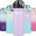BJPKPK Water Bottle With Straw 18oz Insulated Water Bottles Reusable Stainless Steel Metal Thermos With Leak Proof Lockable Lid And Carry Handle,Iceberg (18 Ounces, A-Iceberg)