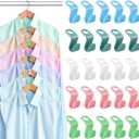 100 PCS Hanger Connector Hooks, Space Saving Hooks and Clips for Plastic Hangers (5 Color)