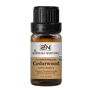 Nirvana Nurture Cedarwood Essential Oil USDA Certified Organic, 100% Pure Natural Premium Grade, Undiluted, EXP: 07/2029