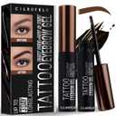 Cilrofelr Tattoo Peel Off Eyebrow Gel, Easy Tattoo Brow Peel Off Gel, Last Up to 3 Days, Waterproof, Transfer-proof, For Fuller & Defined Looking Brows, Brown (2 Pack)
