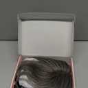 Flufymooz 100% Real Human Hair Toppers for Women, 10 Inch Clip in Human Hair Topper for Thinning Hair, 360°3D Cover Clip in Bangs Natural Hairpiece -Silver Gray With Brown Mixed