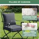 Summsun Outdoor Chair Cushion 19 x 19 Inch, Backrest and Seat Cushion Set for Patio Furniture with Water Resistant Removable Cover, Dark Grey, Set of 4