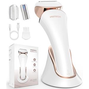 PRITECH Electric Shaver for Women - Cordless Lady Razor, USB Rechargeable, Wet & Dry Waterproof Razor for Legs, Arms, Underarms, Bikini (Gold)