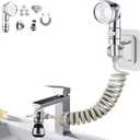 Sink Faucet Sprayer Attachment,Sink Shower Sprayer Attachment Set To Tub Faucet,ON/OFF Shower Head with (5 adapters),Sink Extension Hose Sprayer for Laundry Bathroom Kitchen