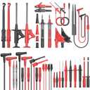 Goupchn Silicone Multimeter Test Leads Kit 33PCS with Replaceable Wire Piercing Probes Set, Alligator Clips, Test Hook Clips, Testing Tweezer for Digital Electrical Multimeter Testing