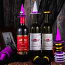 2 x Geyoga 18 Pieces Halloween Mini Witch Hats - Colorful Small Felt Hats for Crafts, Wine Bottle Covers, Toppers With Ribbon for Halloween Handmade DIY Party Table Decoration