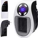 The Alpha Heater for Indoor Use Small Plug In Alpha Heater Portable Heater Electric Space Heaters of Indoor Use with LED Display Energy Efficient 500W Wall Outlet Adjustable Thermostat, Timer, Safe