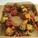 Berries and Pinecones Artificial Fall Harvest Wreath - 26" - Unlit