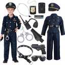 JOYIN Toy Halloween Toddler Police Costume, Police Officer Costume for Boys, Kids Cop Outfit for Halloween Pretend Roleplay (3T (3-4 yrs))
