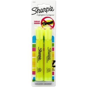 SHARPIE 25162PP Accent Tank-Style Highlighter, Fluorescent Yellow, 2-Pack (2 Count (Pack of 1))