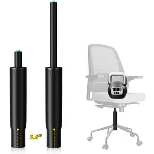 9 Inches to 15 Inches Short Office Chair Cylinder Replacement, 5.5" Stroke, Heavy Duty 1000 lbs, Lower the Seat Height by 2", Fits for Office Chair High Base Short Person, Class4 (Sinking 2.4")