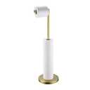 BAGNOLUX Bathroom Toilet Paper Holder Stand with Reserve, SUS304 Stainless Steel Rustproof Pedestal Tissue Roll Holder Heavy Duty, Brushed Light Yellow Gold