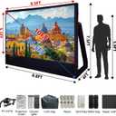 Inflatable Projector Screen I Air-Tight No-Blower Design,Made from TPU Tarpaulin, 120 inch (Equivalent to 16ft) for Indoor & Outdoor Use Backyard, Pool, Party, Camping, Movie Night Parties