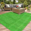 XLX TURF Outdoor Artificial Grass Rug 4FT X 4FT, Green Synthetic Turf Floor Mat for Balcony, Patio, Yard, Pets Dogs Grass Pad