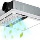 4-in-1 Bathroom Exhaust Fan with Heater, 190CFM, 1.0 Sone, 1760W, Bathroom Exhaust Fan with Light and Heater 11.2 in Ceiling Vent for Home Bath