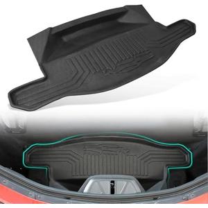 Rear Trunk Cargo Mats Fit for Corvette C8 2020-2025 Black All Weather Floor Mats Rear Storage Compartment Cargo Mat Liner Cover Accessories