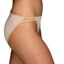 Vanity Fair Women's Illumination String Bikini Panties, Silky Stretch & Satin Trim (Beige), S