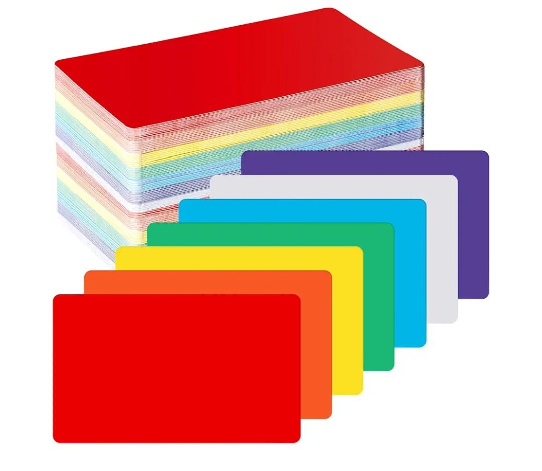 Harloon 100 Pcs Dry Erase Index Cards 3 x 5 Inch Laminated Reusable Dry Erase Note Cards Sheets for Office to Do List(Colorful)