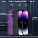 SunStory Compatible with iPhone 14 Pro Case with HD Screen Protector, 3-Layer Heavy Duty Full-Body Cover,3 in 1 Hybrid Protective Case for iPhone 14 Pro 6.1", Purple