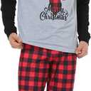 VENTELAN Family Matching Christmas Pajamas Set Holiday Santa Claus Sleepwear Xmas PJS Set for Couples and Kids (XX-Large, Grey Deer)