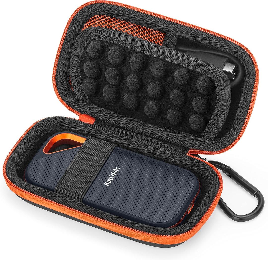 Hard Case for SanDisk Extreme Pro/SanDisk Extreme Portable External SSD 500GB 1TB 2TB, Travel Case Protective Cover Storage Bag (Orange)