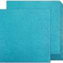 Blue Glitter Cardstock 12x12 Double-Sided 24 Sheets, Goefun Light Blue No-Shed Glitter Paper 280GSM/100lb Heavy Card Stock for Gift Wrapping, Birthday, Anniversary, Holiday, Greeting Cards