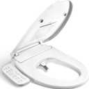 BRAVAT® Electric Bidet Toilet Seat Elongated, Heated, Soft Close | Front/Rear wash, Instant heated seat&warm water&air dryer, Night light, Stainless steel nozzle, German engineered